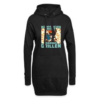 Barbecue BBQ Fleisch Grillen Soße Schmortopf - Hoodie-Kleid - Schwarz - Vorne