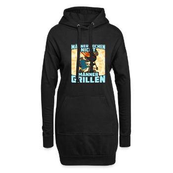 Barbecue BBQ Fleisch Grillen Soße Schmortopf - Hoodie-Kleid - Schwarz - Vorne