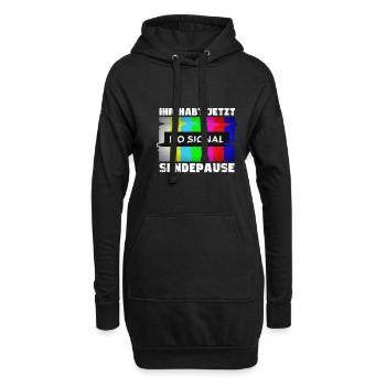 Vous avez maintenant une pause de la diffusion - Pas de signal - Sweat-shirt à capuche long Femme - noir - Devant