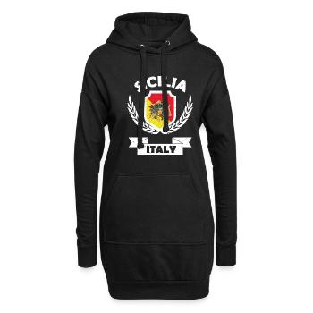 Sizilien Region Italien Sicilia Italia Catania - Hoodie-Kleid - Schwarz - Vorne