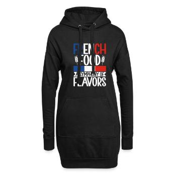 Cadeaux de cuisine française - Sweat-shirt à capuche long Femme - noir - Devant