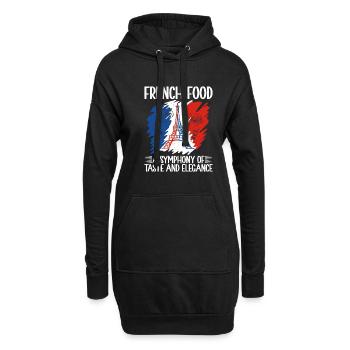 Cadeaux de cuisine française - Sweat-shirt à capuche long Femme - noir - Devant