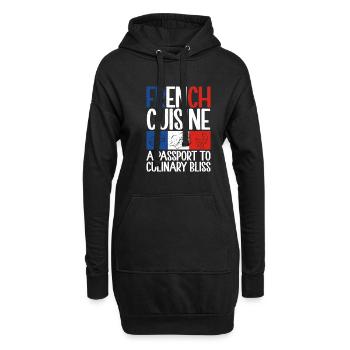 Cadeaux de cuisine française - Sweat-shirt à capuche long Femme - noir - Devant
