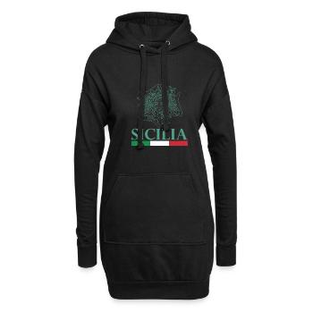 Sizilien Trinacria Region Italien Urlaub Catania - Hoodie-Kleid - Schwarz - Vorne
