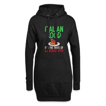 Cadeaux de cuisine italienne - Sweat-shirt à capuche long Femme - noir - Devant