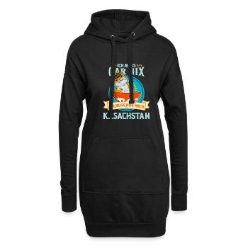 Kasachstan Kasach Katze National Flagge Adler - Hoodie-Kleid - Schwarz - Vorne