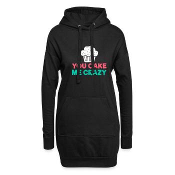 Cadeau de gâteau d’amant de gâteau - Sweat-shirt à capuche long Femme - noir - Devant