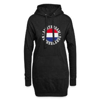 Niederlande Flagge Landesfarben Herkunft - Hoodie-Kleid - Schwarz - Vorne