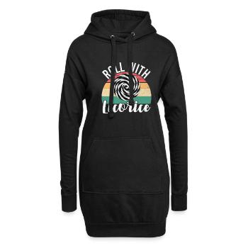 Cadeaux de réglisse - Sweat-shirt à capuche long Femme - noir - Devant