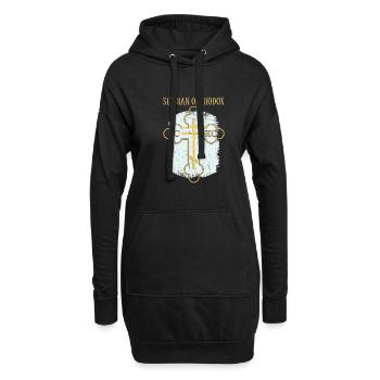 Serbien Belgrad Balkan Orthodox Flagge Kreuz - Hoodie-Kleid - Schwarz - Vorne