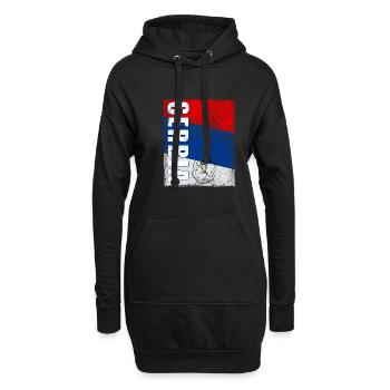 Serbien Orthodox Balkan Christentum Belgrad - Hoodie-Kleid - Schwarz - Vorne