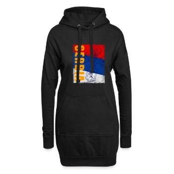 Serbien Orthodox Balkan Christentum Belgrad - Hoodie-Kleid - Schwarz - Vorne