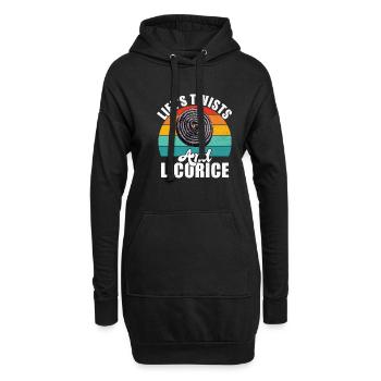 Cadeaux de réglisse - Sweat-shirt à capuche long Femme - noir - Devant