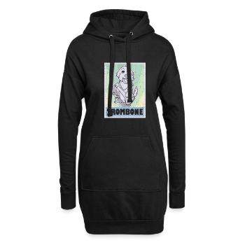 Welpe Musiker Musik Instrument Posaune - Hoodie-Kleid - Schwarz - Vorne