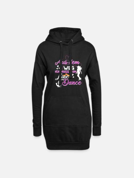 Line Dance Linedance Tanzen Aus dem Weg - Hoodie-Kleid - Schwarz