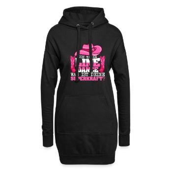 Line Dance Tanzgruppe Was ist deine Superkraft? - Hoodie-Kleid - Schwarz - Vorne