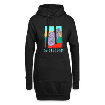 Niederlande Tourist Amsterdam Holzschuhe Schuhe - Hoodie-Kleid - Schwarz - Vorne