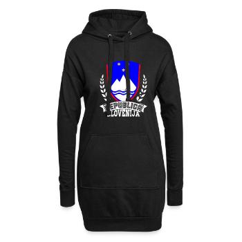 Slowenien Balkan National Herkunft Urlaub - Hoodie-Kleid - Schwarz - Vorne