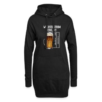 Wechselstrom erklärt Bier Elektriker Technik - Hoodie-Kleid - Schwarz - Vorne