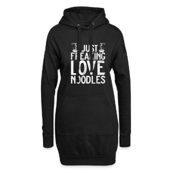 Cadeaux pour les amateurs de nouilles - Sweat-shirt à capuche long Femme - noir - Devant