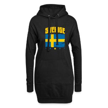 Schweden Skandinavien Sverige Urlaub Volk - Hoodie-Kleid - Schwarz - Vorne