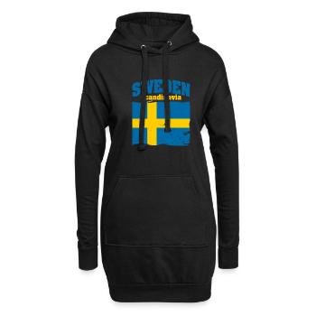 Schweden Souvenir Skandinavien Wikinger - Hoodie-Kleid - Schwarz - Vorne