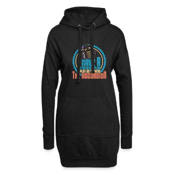 Handziehinstrument Musik Akkordeon Musiker - Hoodie-Kleid - Schwarz - Vorne