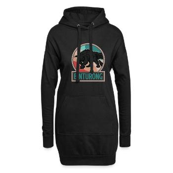Binturong Bärenkatze Polynesien Natur Borneo - Hoodie-Kleid - Schwarz - Vorne