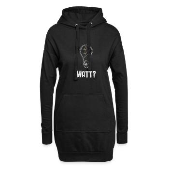 Elektriker: WATT? Humor und Handwerk vereint - Hoodie-Kleid - Schwarz - Vorne