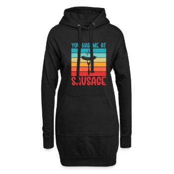 Sausage Lover - Hoodie-Kleid - Schwarz - Vorne