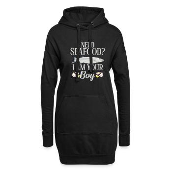 Cadeau pour les amateurs de fruits de mer - Sweat-shirt à capuche long Femme - noir - Devant