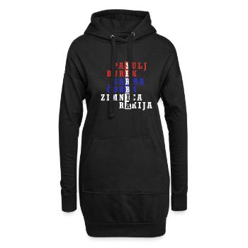 Srbija Belgrad Serbien Serbisch Heimat Urlaub Flag - Hoodie-Kleid - Schwarz - Vorne