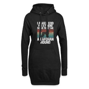Cadeaux pour les chiens afghans - Sweat-shirt à capuche long Femme - noir - Devant