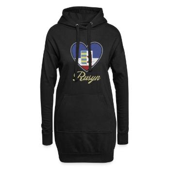 Rusyn Karpaten Diaspora Ethnische Gruppe - Hoodie-Kleid - Schwarz - Vorne