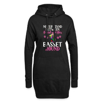 Cadeaux Basset Hound - Sweat-shirt à capuche long Femme - noir - Devant