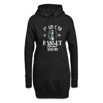 Basset Hound Gifts - Hoodie-Kleid - Schwarz - Vorne