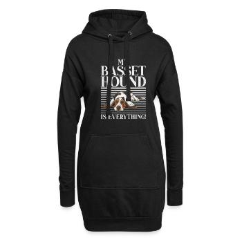 Basset Hound Gifts - Hoodie-Kleid - Schwarz - Vorne