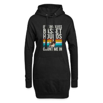Basset Hound Gifts - Hoodie-Kleid - Schwarz - Vorne