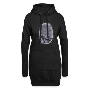 Fingerabdruck der Berge Kunstwerk - Hoodie-Kleid - Schwarz - Vorne