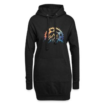 Cycliste de VTT Sunset Design - Sweat-shirt à capuche long Femme - noir - Devant
