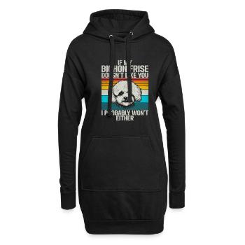Cadeaux Bichon Frisé - Sweat-shirt à capuche long Femme - noir - Devant