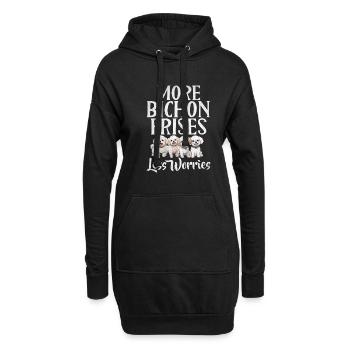 Cadeaux Bichon Frisé - Sweat-shirt à capuche long Femme - noir - Devant
