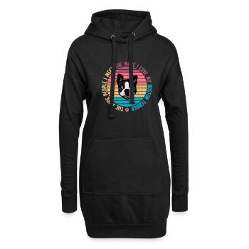 Boston Terrier Gifts - Hoodie-Kleid - Schwarz - Vorne