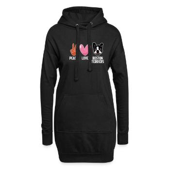 Boston Terrier Gifts - Hoodie-Kleid - Schwarz - Vorne