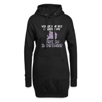 British Shorthair Gifts - Hoodie-Kleid - Schwarz - Vorne
