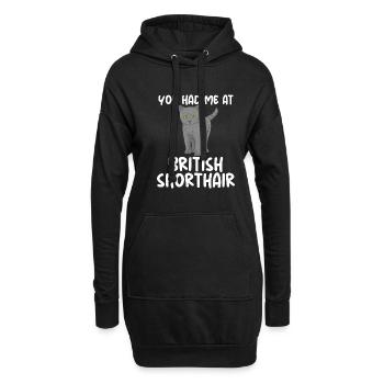 British Shorthair Gifts - Hoodie-Kleid - Schwarz - Vorne