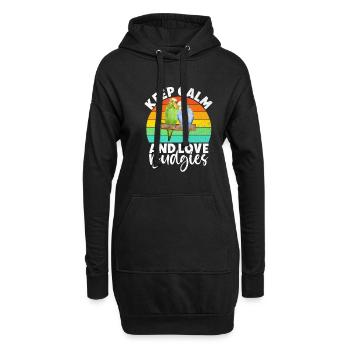 Budgie Gift - Hoodie-Kleid - Schwarz - Vorne