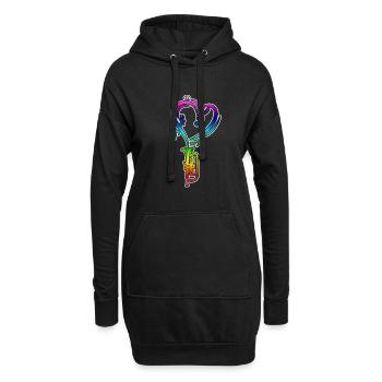 Trumpet Rainbow Colorful - Hoodie Dress - black - Front