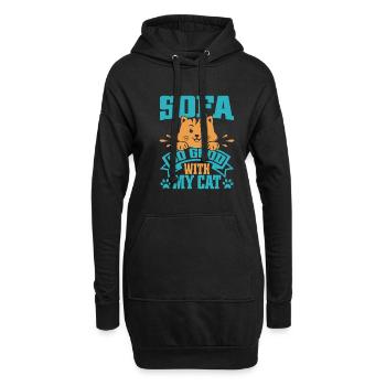 Cat Dad Gifts - Hoodie-Kleid - Schwarz - Vorne
