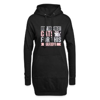 Chats Cadeaux Papy - Sweat-shirt à capuche long Femme - noir - Devant